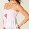 Top babydoll sem alças com bordado Top babydoll sem alças com bordado