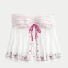 Top babydoll sem alças com bordado Top babydoll sem alças com bordado