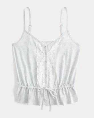 Top com peplum e detalhes em renda