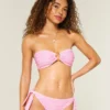 Top de biquíni bandeau com anel em O