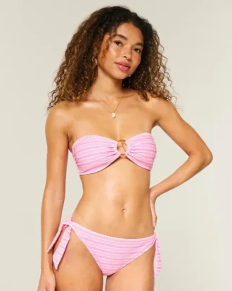 Top de biquíni bandeau com anel em O
