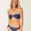 Top de biquíni bandeau com anel em O