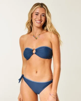 Top de biquíni bandeau com anel em O