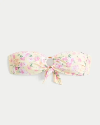 Top de biquíni bandeau com anel em O