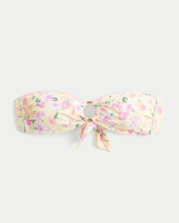 Top de biquíni bandeau com anel em O