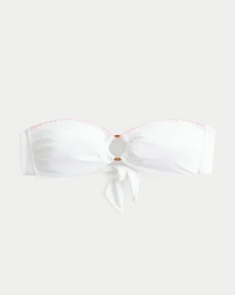 Top de biquíni bandeau com anel em O