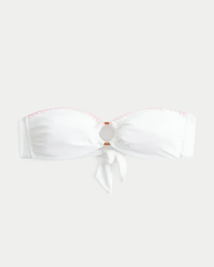 Top de biquíni bandeau com anel em O