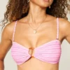 Top de biquíni bandeau com anel em O