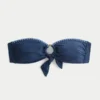 Top de biquíni bandeau com anel em O