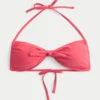 Top de biquíni bandeau com laço frontal