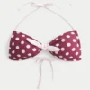 Top de biquíni bandeau com laço frontal