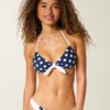 Top de biquíni bandeau com laço frontal
