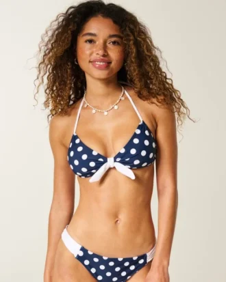Top de biquíni bandeau com laço frontal