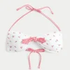 Top de biquíni bandeau com laço frontal
