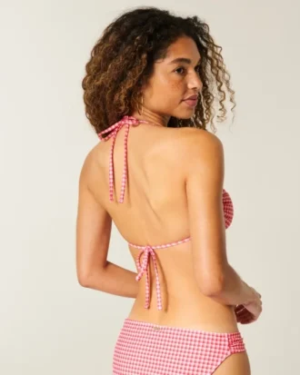 Top de biquíni bandeau com laço frontal