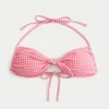 Top de biquíni bandeau com laço frontal