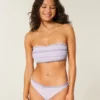 Top de biquíni bandeau com pregas