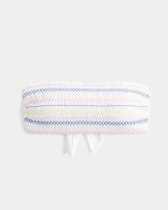 Top de biquíni bandeau com pregas