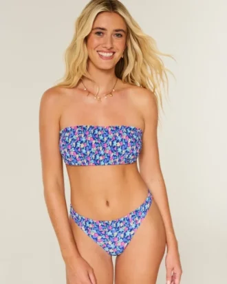 Top de biquíni bandeau com pregas