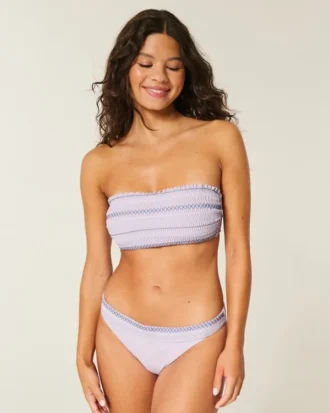Top de biquíni bandeau com pregas