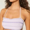 Top de biquíni bandeau com pregas