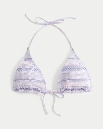 Top de biquíni triangular com alças e smock