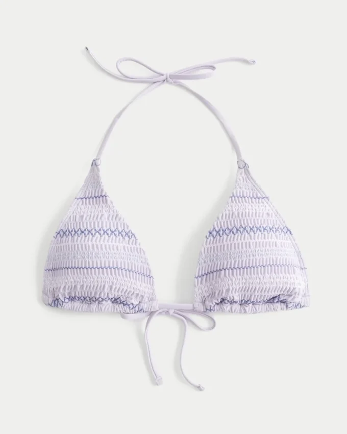 Top de biquíni triangular com alças e smock