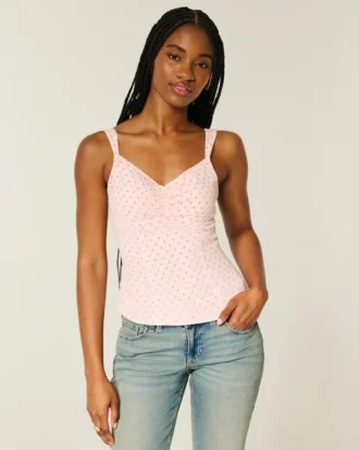 Top de chiffon com acabamento em renda