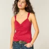 Top de chiffon com acabamento em renda