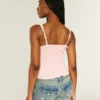 Top de chiffon com acabamento em renda