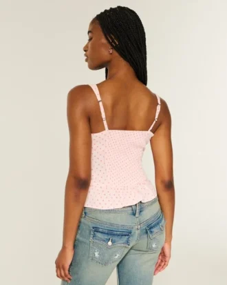 Top de chiffon com acabamento em renda