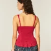 Top de chiffon com acabamento em renda