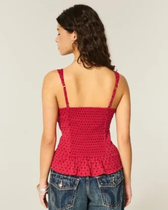 Top de chiffon com acabamento em renda