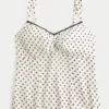 Top de chiffon com acabamento em renda