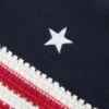 Top halter estilo croché com padrão da bandeira americana