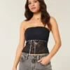 Top tubular com renda em toda a peça