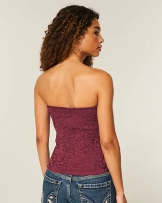 Top tubular com renda em toda a peça