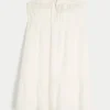 Vestido babydoll sem alças bordado