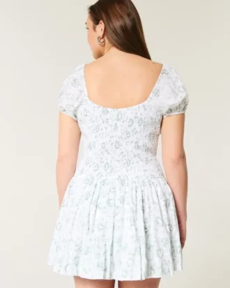 Vestido com saia balão e cintura descida Hollister Sofia