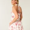 Vestido com saia-calça com smock duplo e alças
