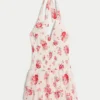 Vestido com saia-calça com smock duplo e alças