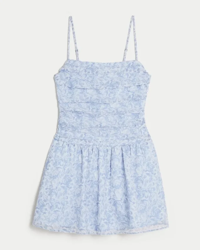 Vestido com saia-calça em chiffon