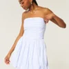 Vestido com saia-calça franzida
