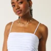 Vestido com saia-calça franzida
