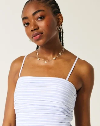 Vestido com saia-calça franzida