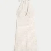 Vestido halter de crepe com costas abertas