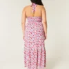Vestido longo com decote halter