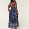 Vestido maxi com costas abertas