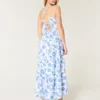 Vestido maxi com costas abertas