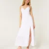 Vestido maxi com costas abertas